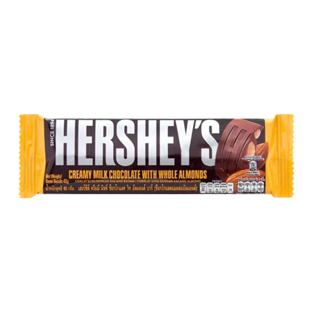 Socola Kem Sữa Hạnh Nhân, Creamy Milk Chocolate with Whole Almonds (40g) - HERSHEY'S